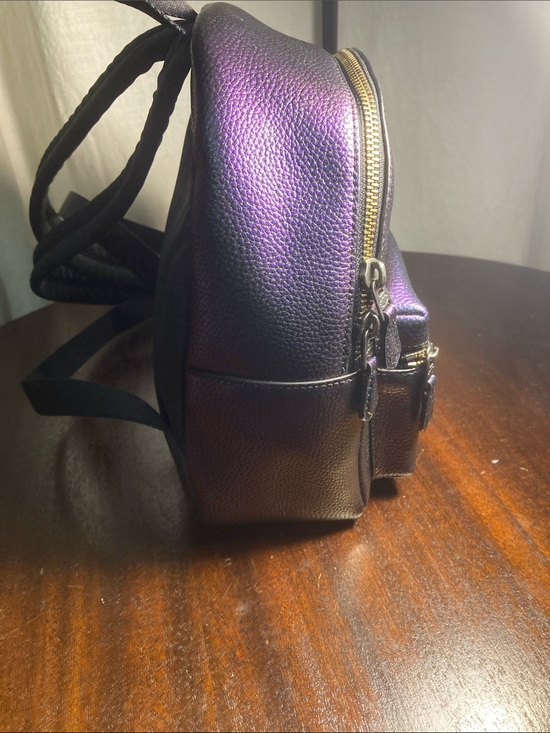 charlie mini coach backpack Coach Coach Charlie Mini Backpack in a holographic, metallic finish